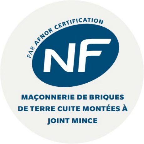 Logo NF maçonnerie de briques de terre cuite montées à joint mince