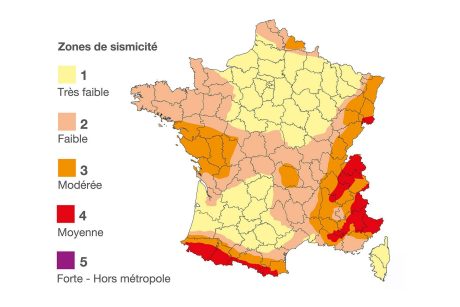 Carte de zones sismiques