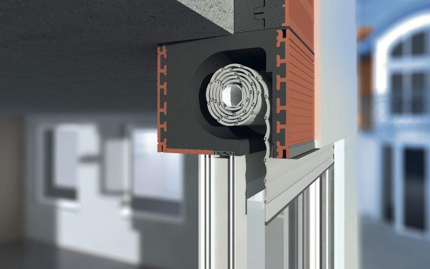 Coffre tunnel à isolation intégrée pour fenêtres