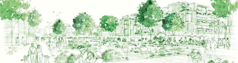 Illustration quartier vert Eco-brick