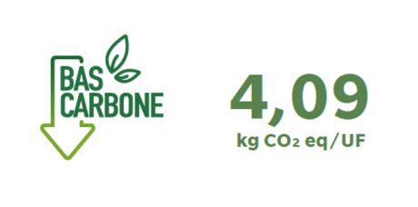 Plaquette bas carbone avec FDES 4,09 kg CO₂ eq/UF