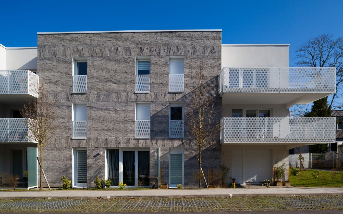 logement Collectif Les Allées Blanches avec la brique Agora gris agate et la brique de structure Porotherm CITIbric