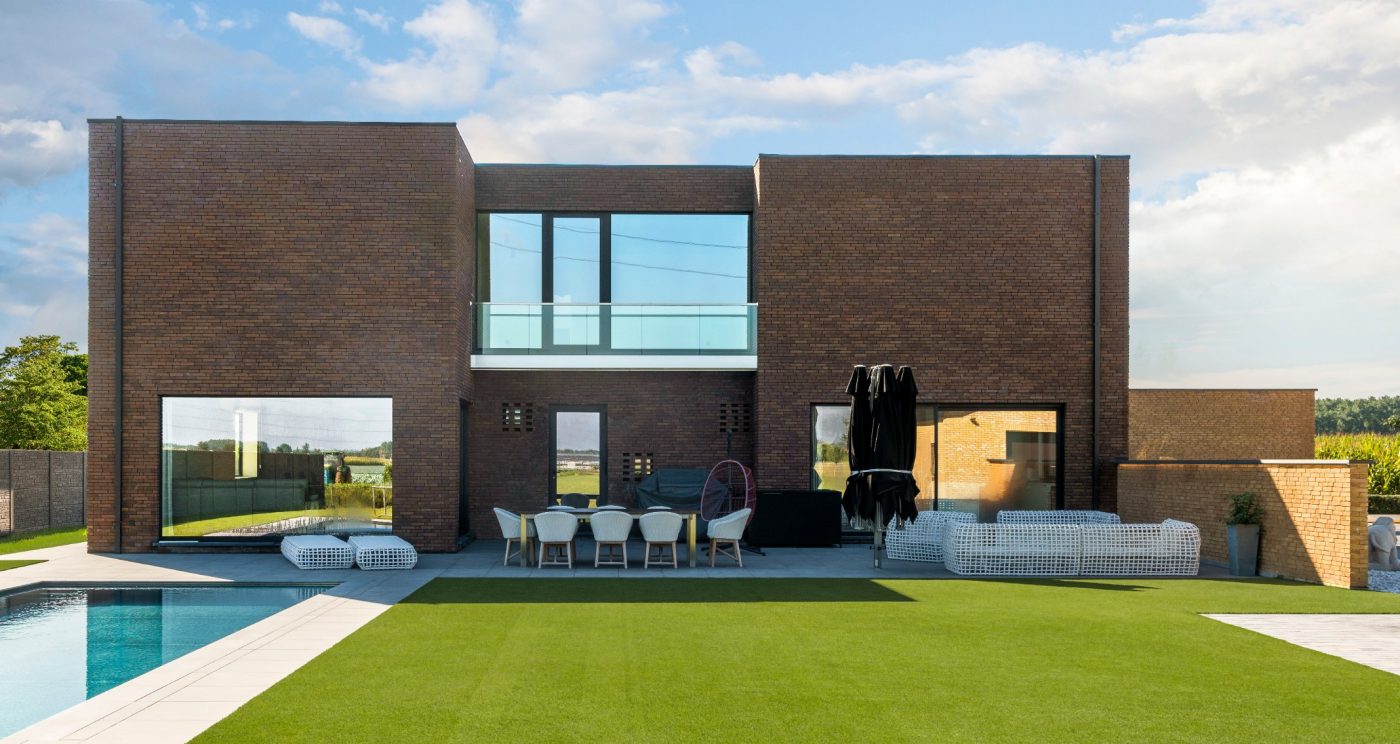 Maison individuelle à Sleidinge en Belgique avec la brique Amfora Castana et Zafferano