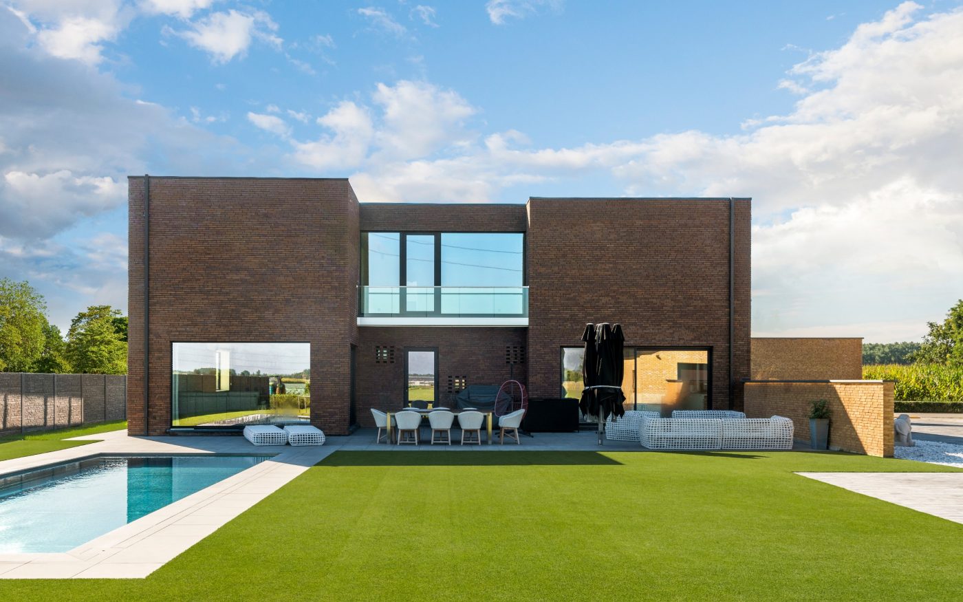 Nouvelle construction maison familiale à Sleidinge en Belgique avec la brique Amfora Castana et Zafferano