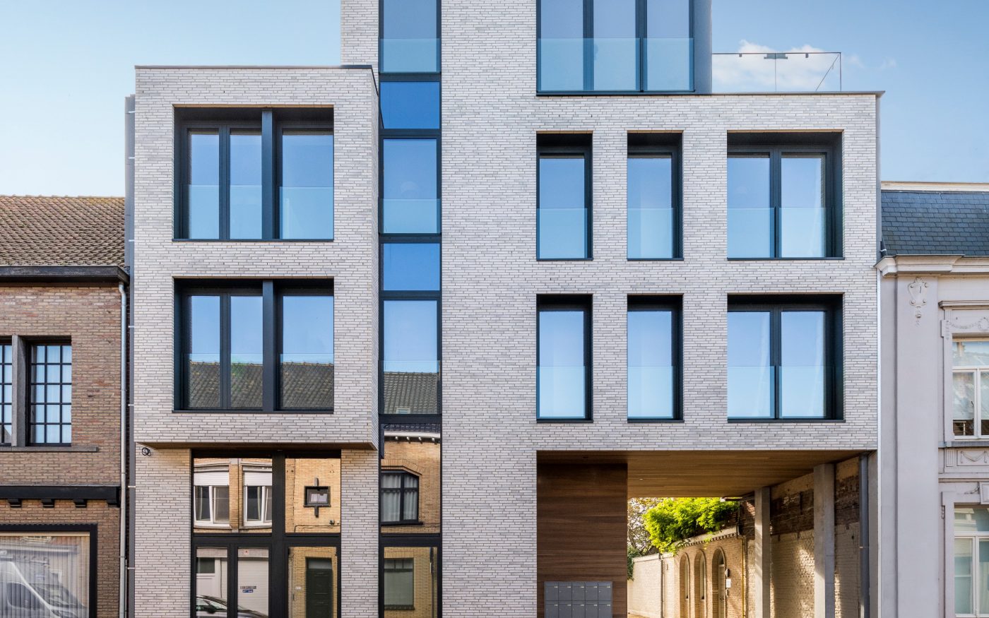 Logements collectifs en parement Metropolis gris sonic à Poperinge en Belgique