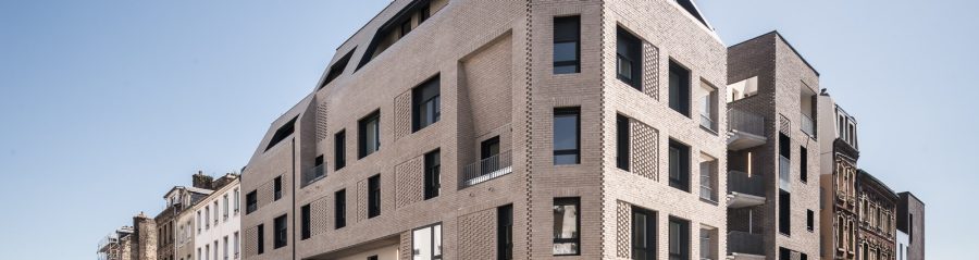 Résidence La Limmat Le Havre réalisée avec des briques de façade Terca Forum Prata et Pagus Gris 