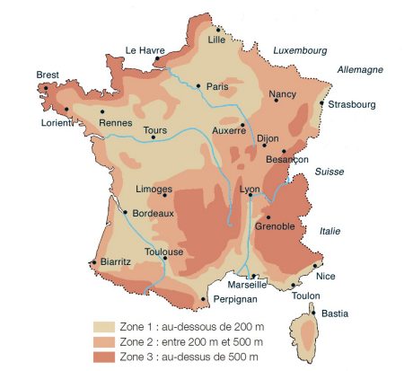 Carte des zones et situations
