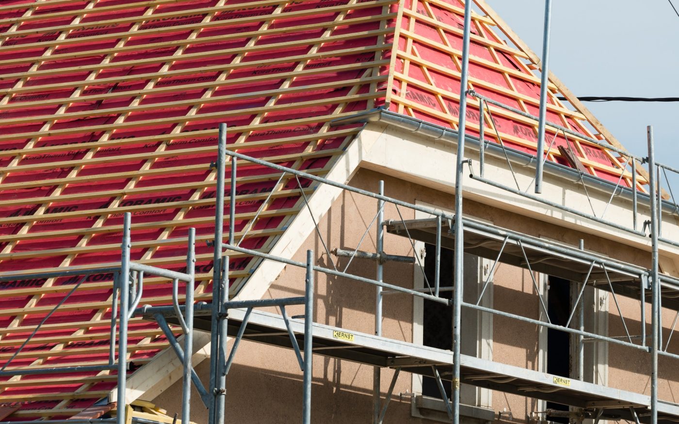 Maison individuelle avec deux étages. 67310 TRAENHEIM. Tuile Koramic Vauban 2 Ecaille Nuagé.