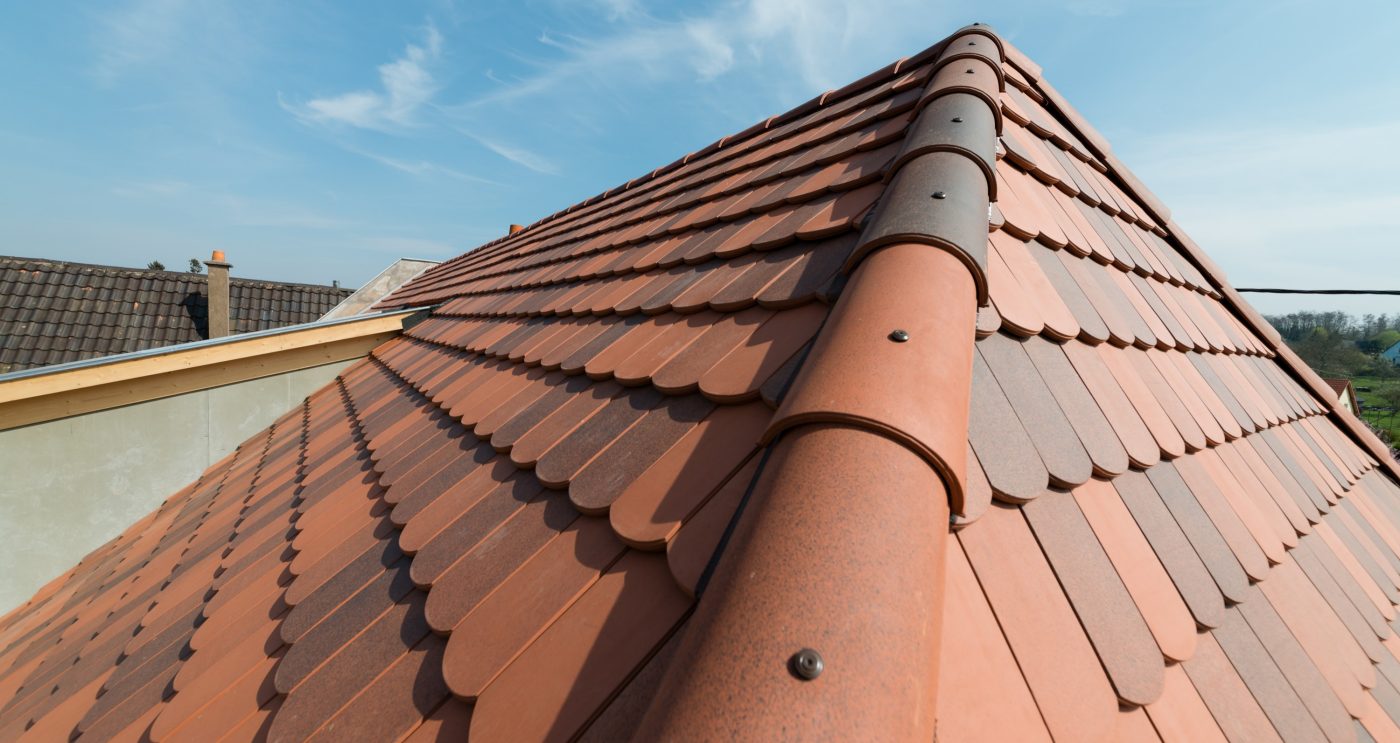 Maison individuelle avec deux étages. 67310 TRAENHEIM. Tuile Koramic Vauban 2 Ecaille Nuagé.