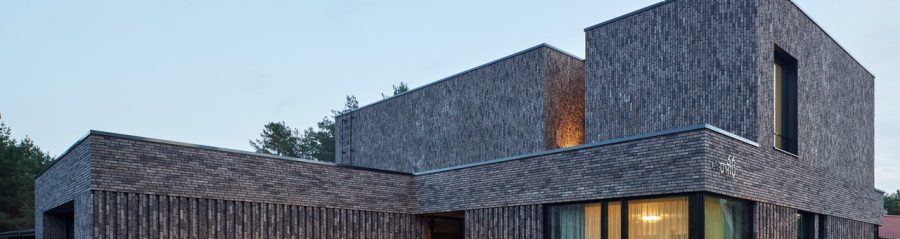 Maison individuelle à Vilnius en Lituanie avec les briques de parement Terca Pagus Gris Noir