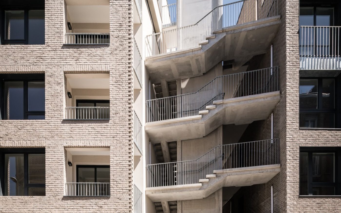 Résidence La Limmat Le Havre réalisée avec des briques de façade Terca Forum Prata et Pagus Gris 