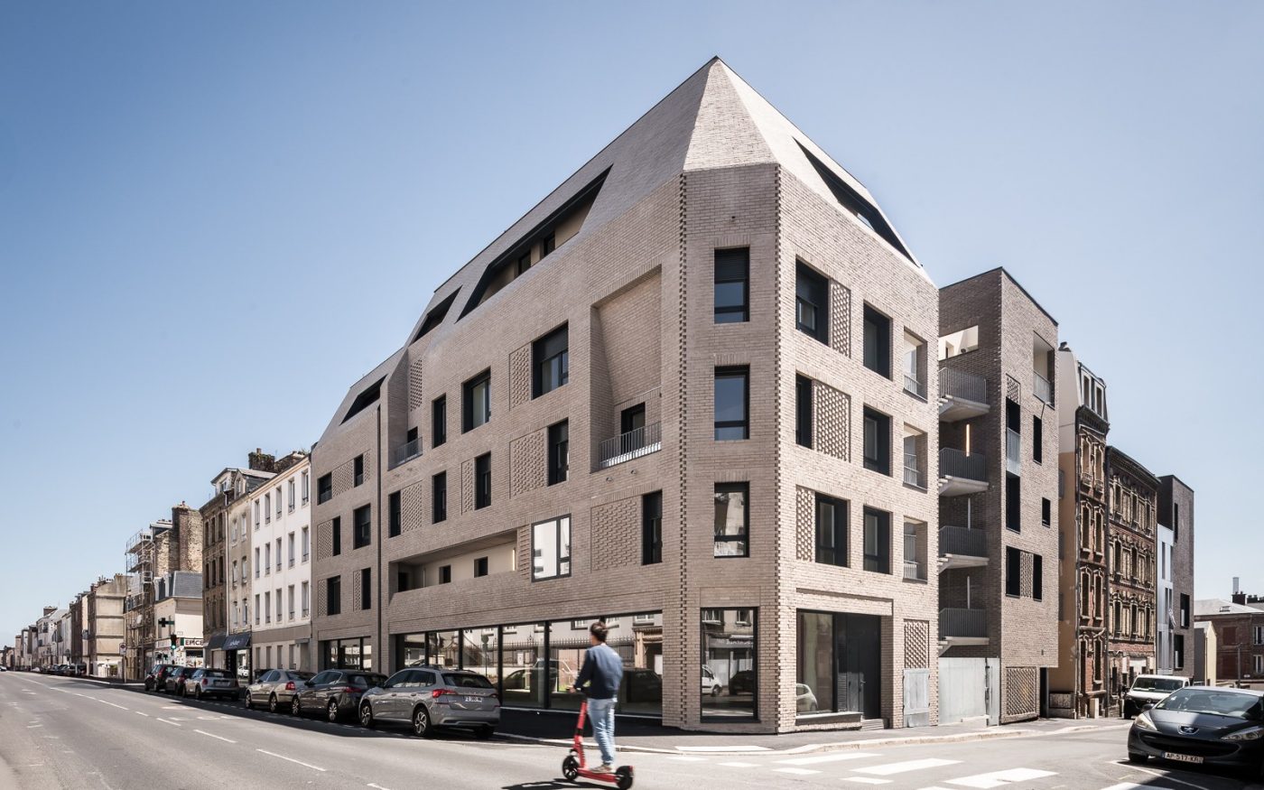 Résidence La Limmat Le Havre réalisée avec des briques de façade Terca Forum Prata et Pagus Gris 