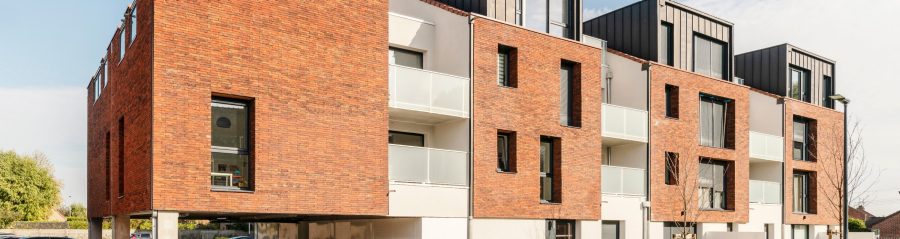 Logements colletifs sur 2 ou 3 niveaux. 2 avenue delattre de tassignies 59350 ST ANDRE LEZ LILLE. Porotherm CITIbric, Koramic datura rouge, Terca Pagus brun rouge illuzo.
