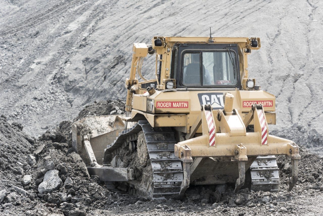 Heavy machinery at clay pit in Lantenne