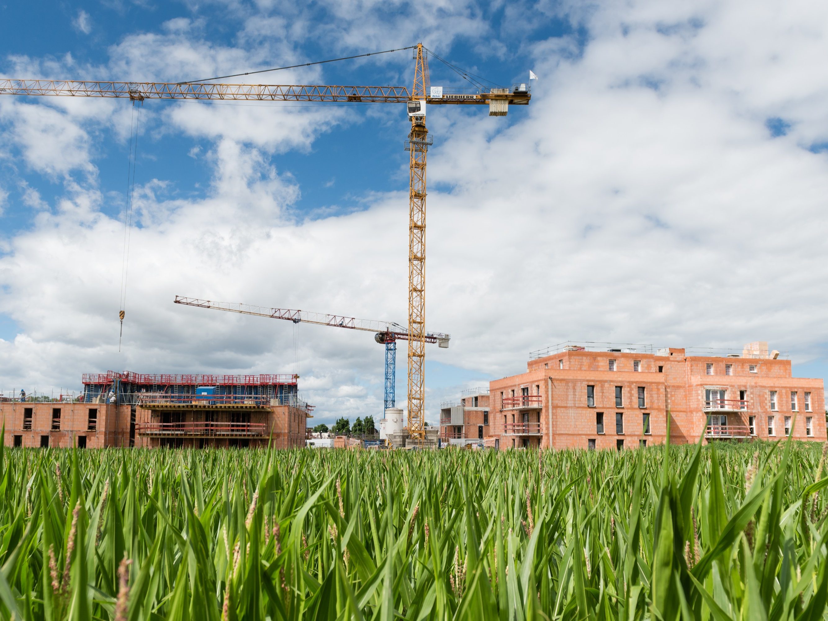 Immeuble en maçonnerie roulée. Résidence la Clef des Champs, Route de Strasbourg  67087 ACHENHEIM. Brique Porotherm CITIbric, Brique à Bancher.