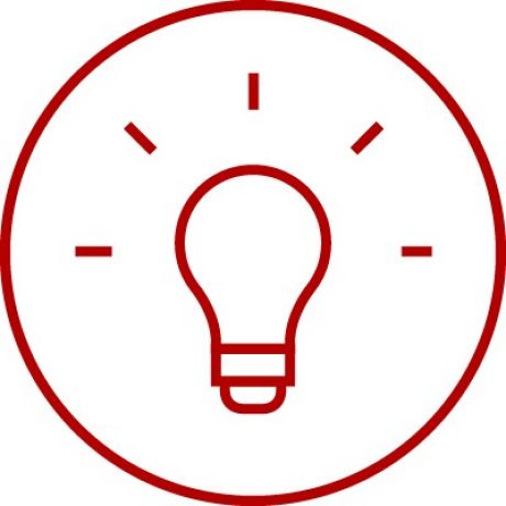 Icon with light bulb, illumination, idea, energy, e4