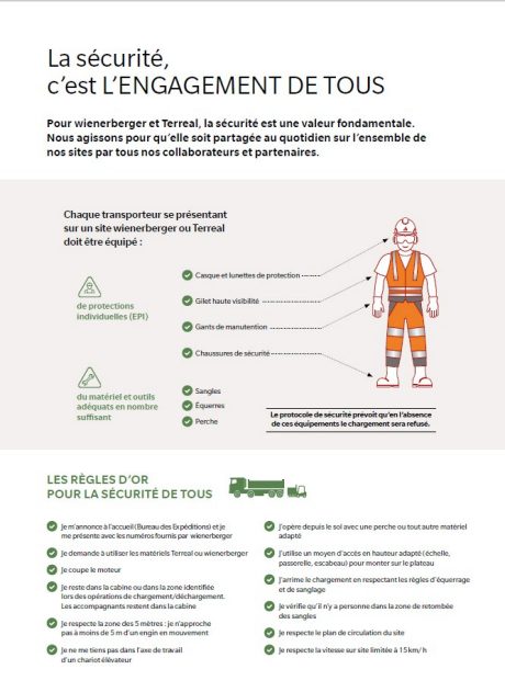 Consigne de sécurité sur les sites wienerberger France