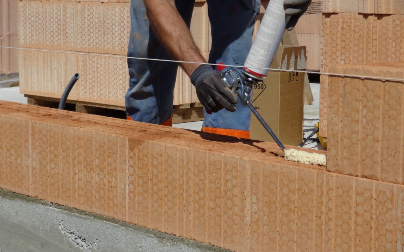 Porotherm Aucune Monde Montage des rangs en dryfix