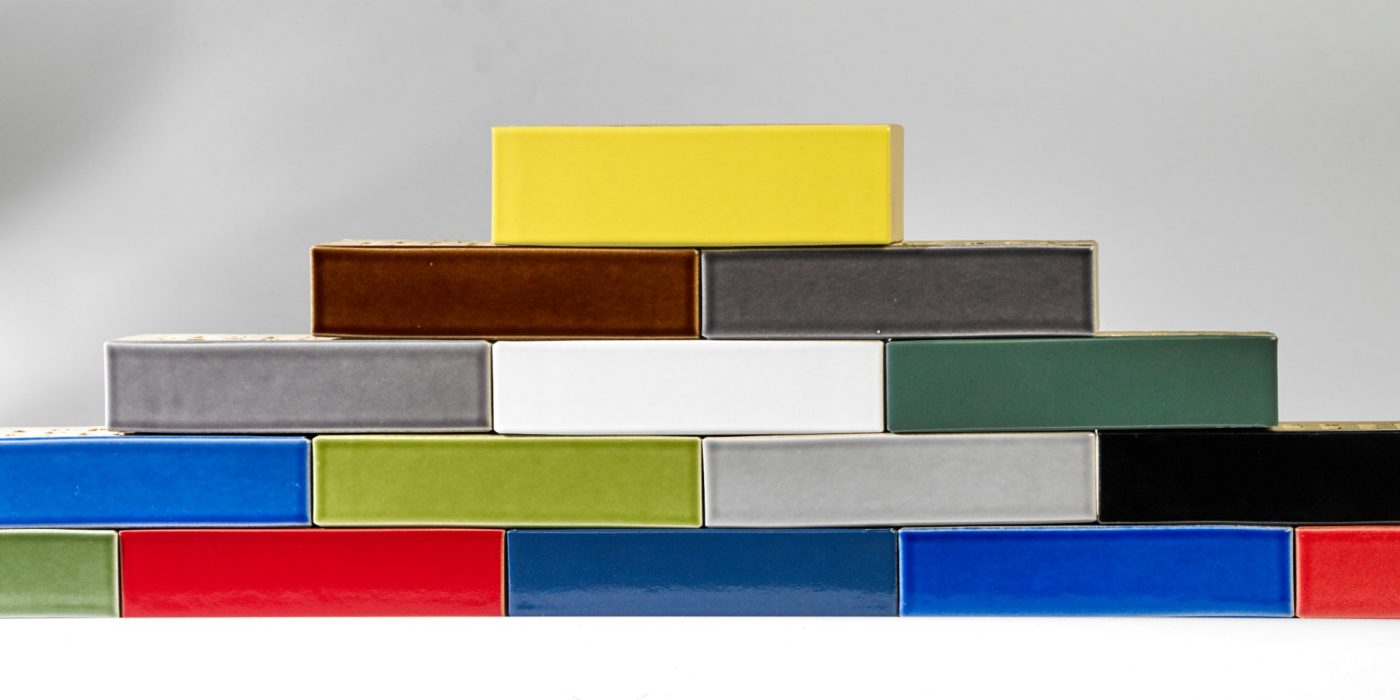 Mood image of a mix of Crystal and Pearl glazed bricks