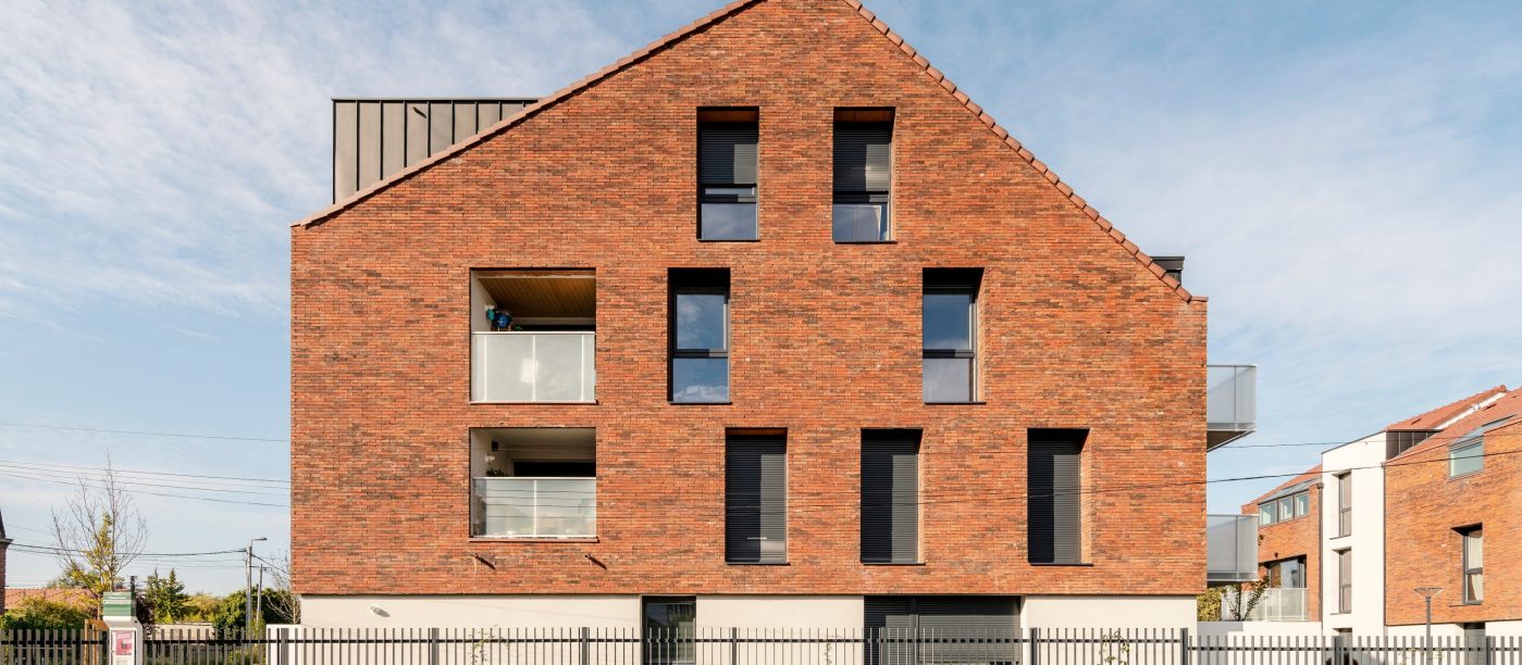 Logements colletifs sur 2 ou 3 niveaux. 2 avenue delattre de tassignies 59350 ST ANDRE LEZ LILLE. Porotherm CITIbric, Koramic datura rouge, Terca Pagus brun rouge illuzo.