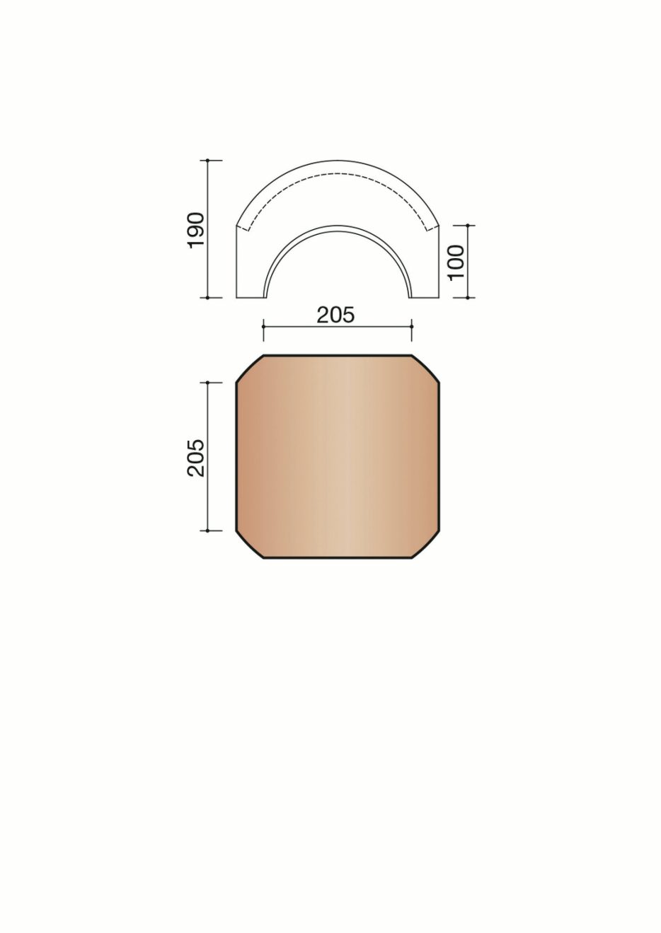 Accessoire terre cuite de tuile. M0005610. 