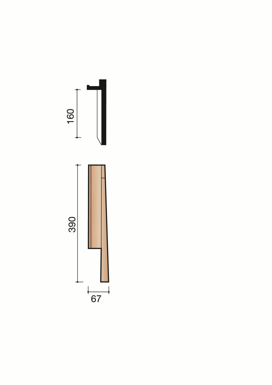 Accessoire terre cuite de tuile Vauban 2 Droite. MVBD7070.