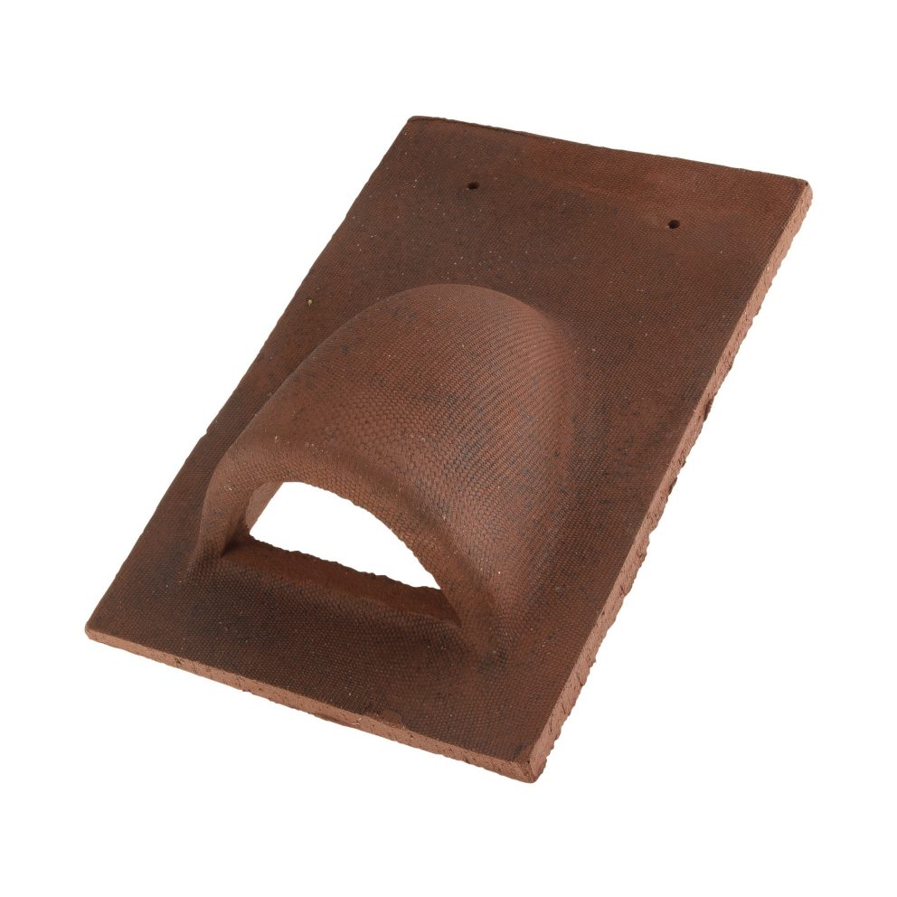 Photo unitaire tuile chatière demi-ronde (section ventilation 35 cm2) - pose avec grille rouge flammé