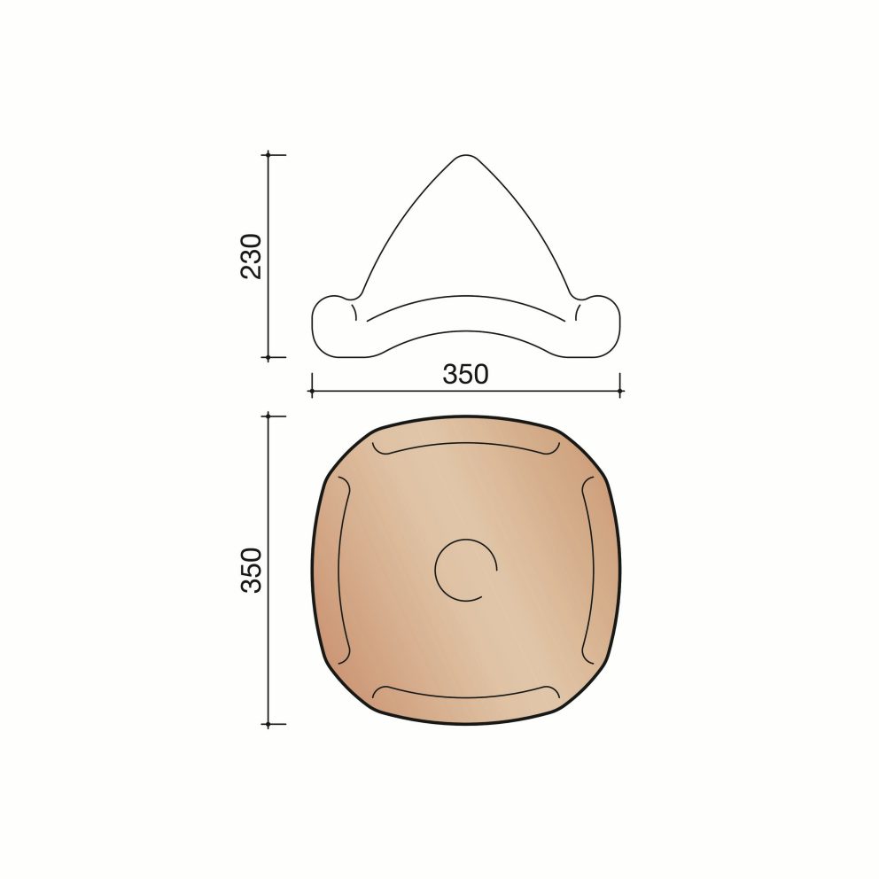 Technical drawing of the Hulpstukken vorstenhoed