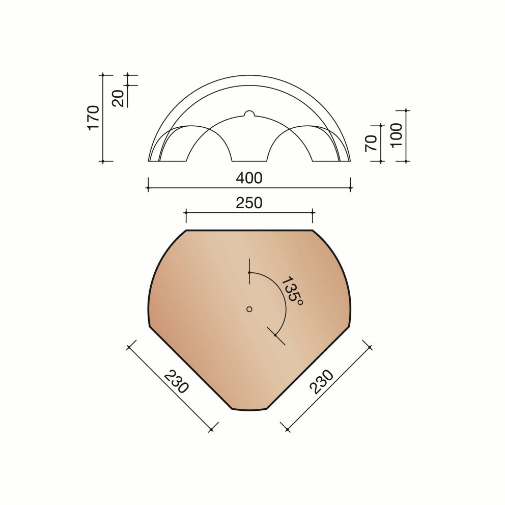 Technical drawing of the Hulpstukken vorstenhoed