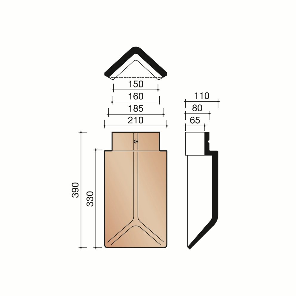 Technical drawing of the Leipan 301 verbindingsstuk 45