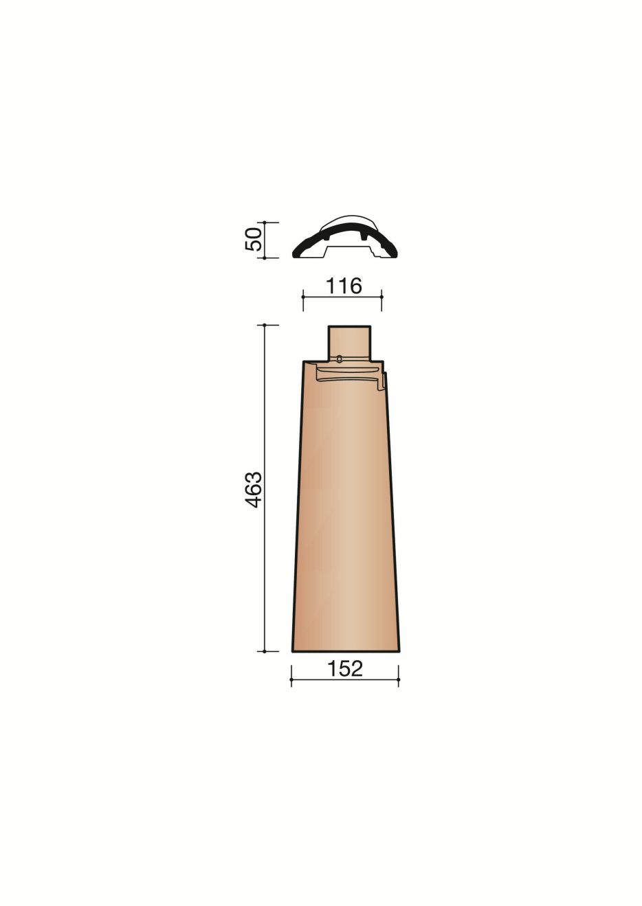 Accessoire terre cuite de tuile Romane 1.2. BR128010. 