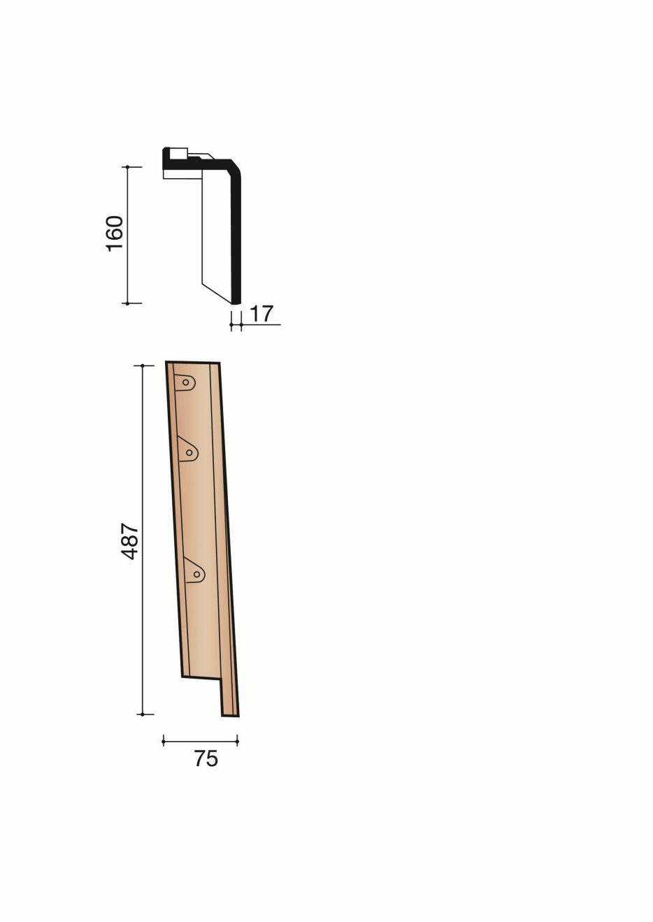 Accessoire terre cuite de tuile Kanal 10. MK107070. 