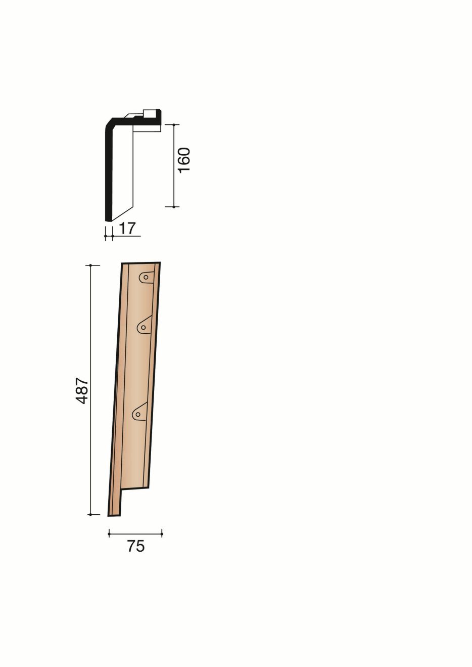 Accessoire terre cuite de tuile Kanal 10. MK107060.