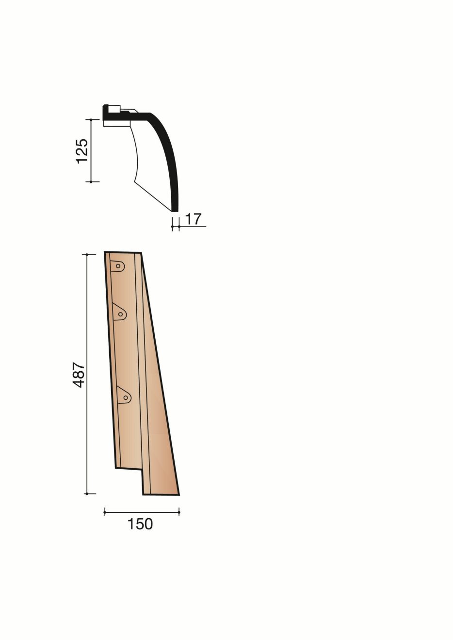 Accessoire terre cuite de tuile Kanal 10. MK107072. 