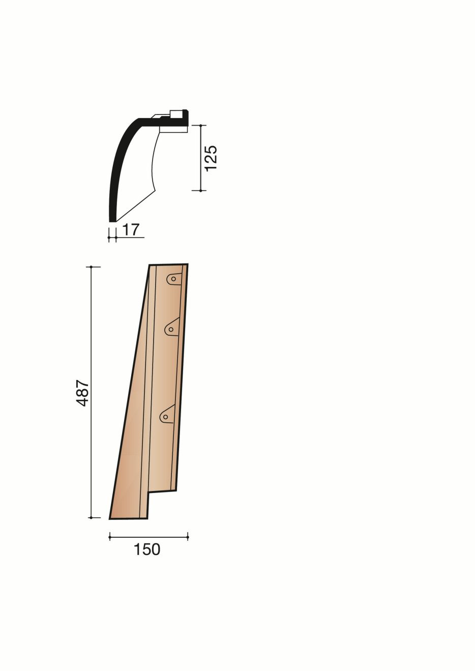 Accessoire terre cuite de tuile Kanal 10. MK107062. 