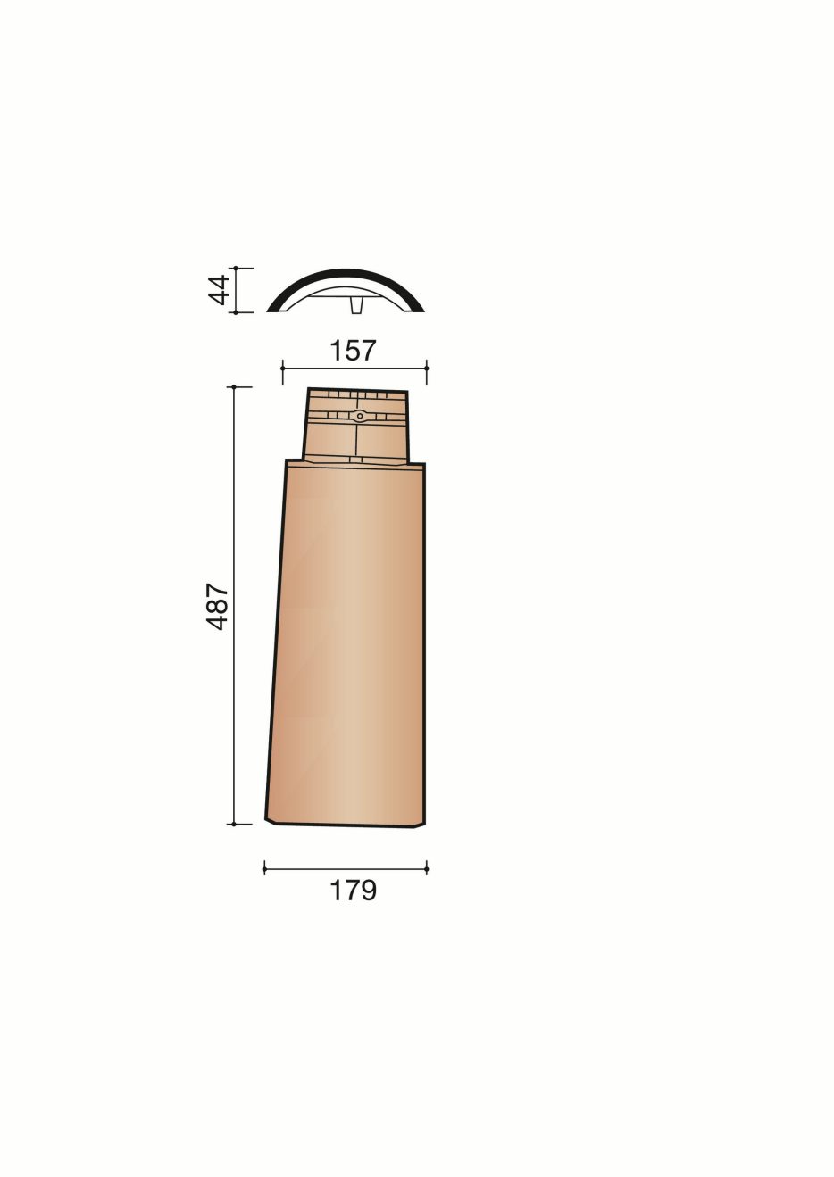 Accessoire terre cuite de tuile Kanal 10. MK108010. 