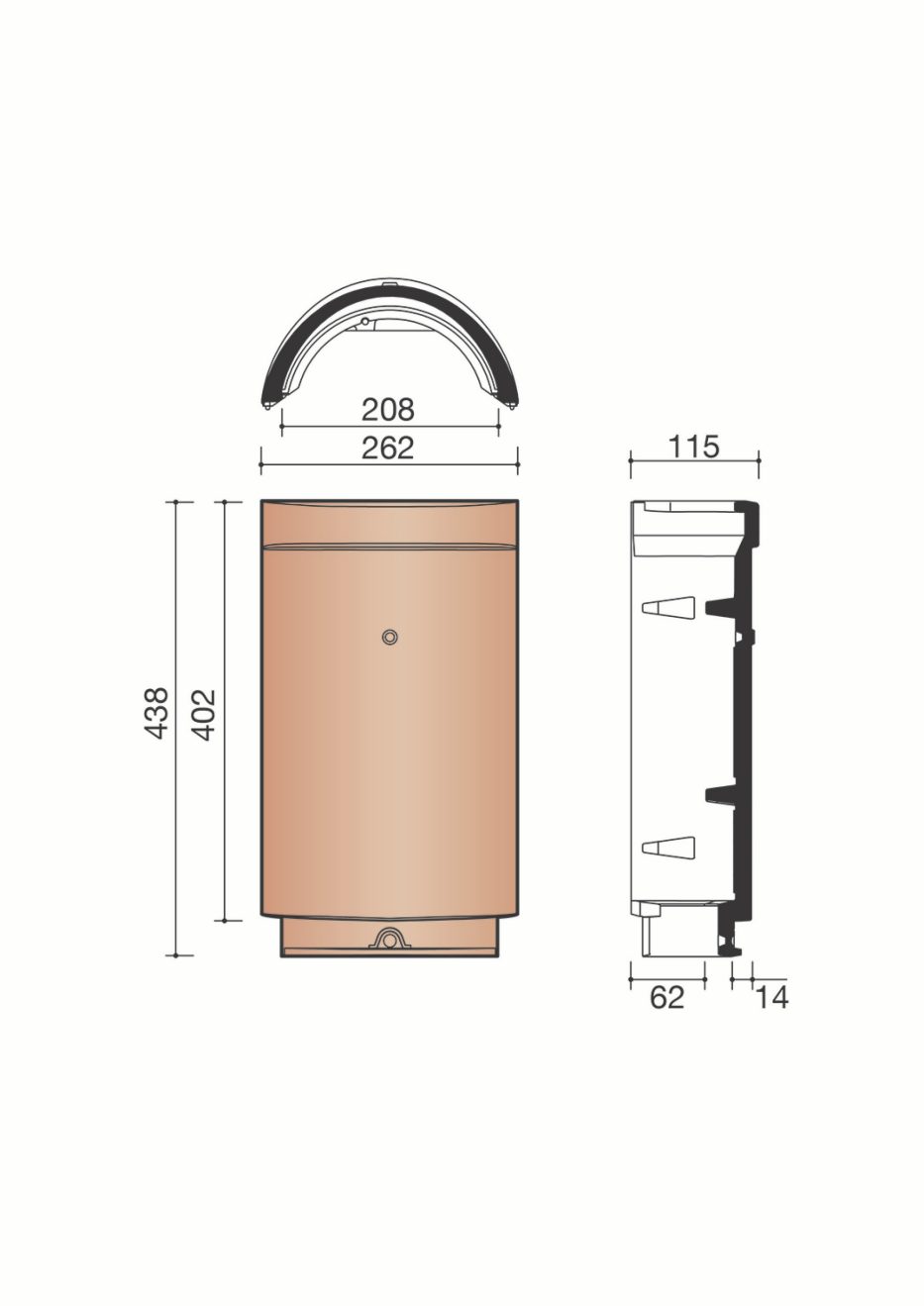 Accessoire terre cuite de tuile. B0001001.