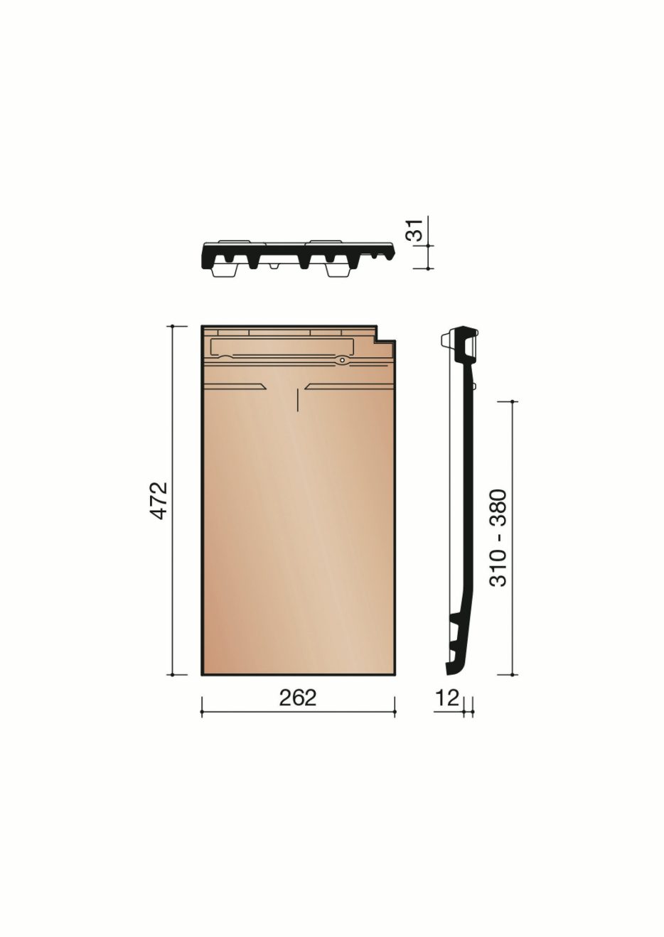 Accessoire terre cuite de tuile Actua. MACT8045. 