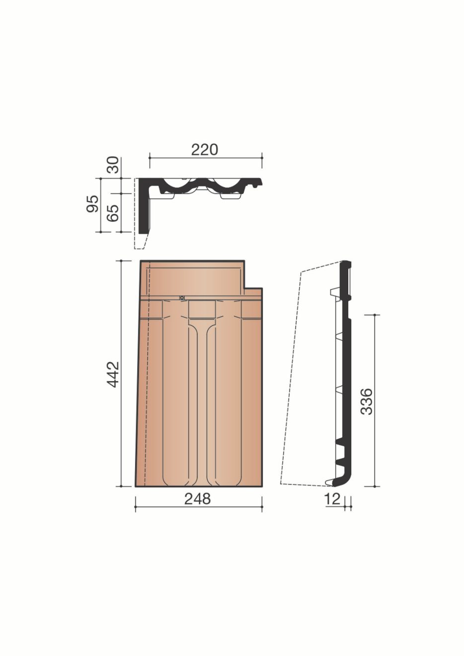 Accessoire terre cuite de tuile Standard. MSTD7080.