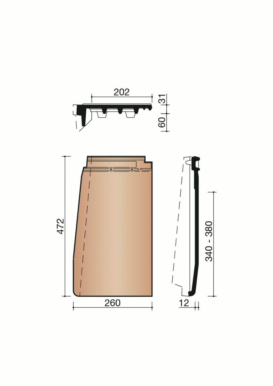 Accessoire terre cuite de tuile Actua. MACT8810. 