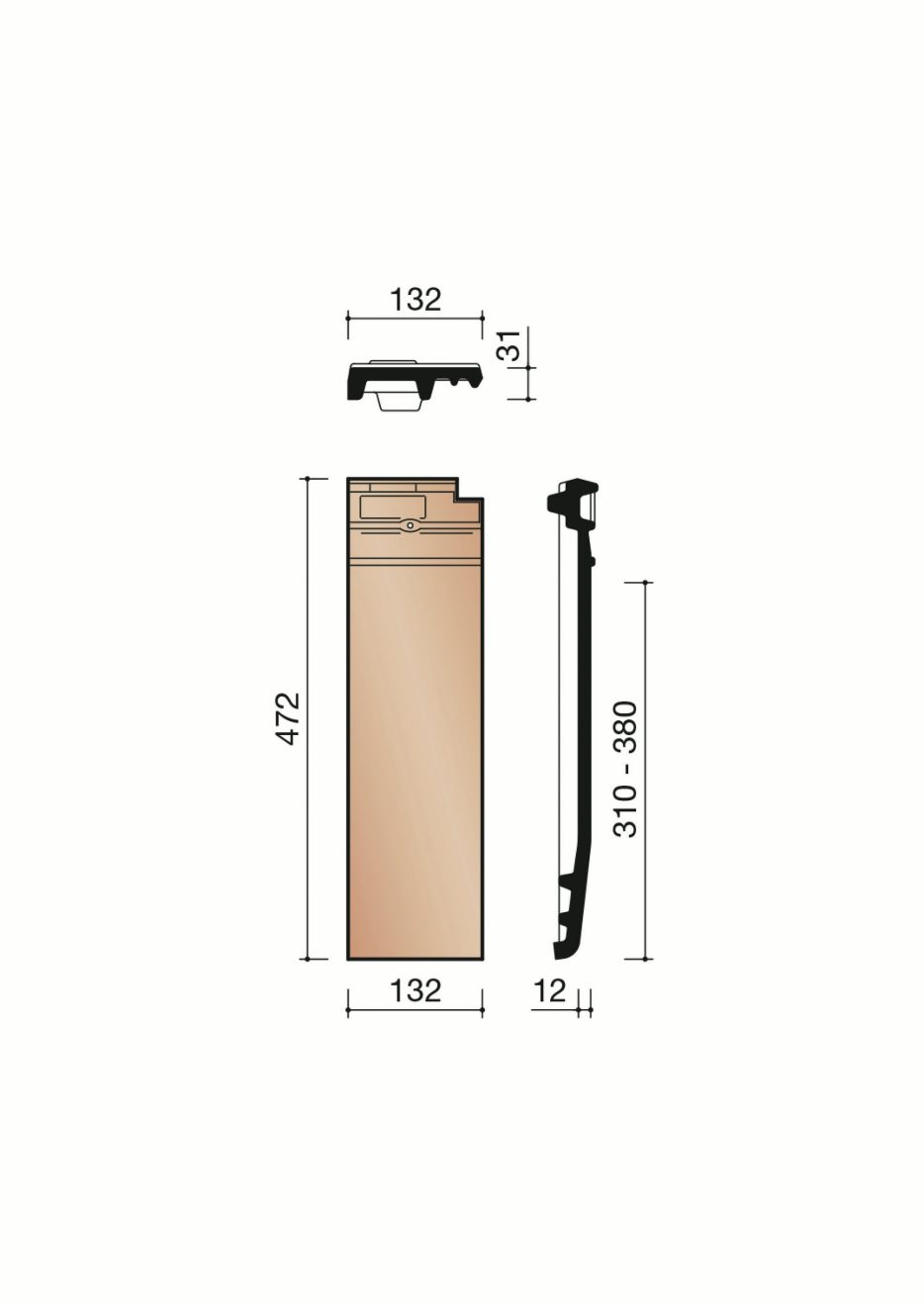 Accessoire terre cuite de tuile Actua. MACT8040. 