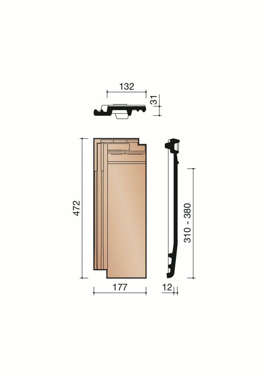Accessoire terre cuite de tuile Actua. MACT8010. 