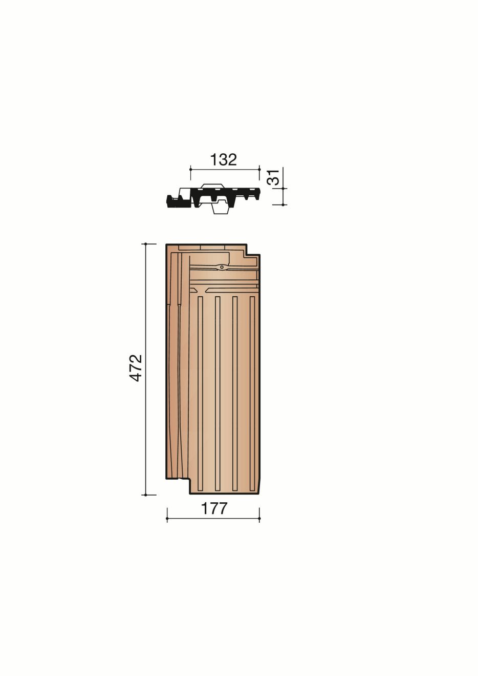 Accessoire terre cuite de tuile Ultima. MULT8010.