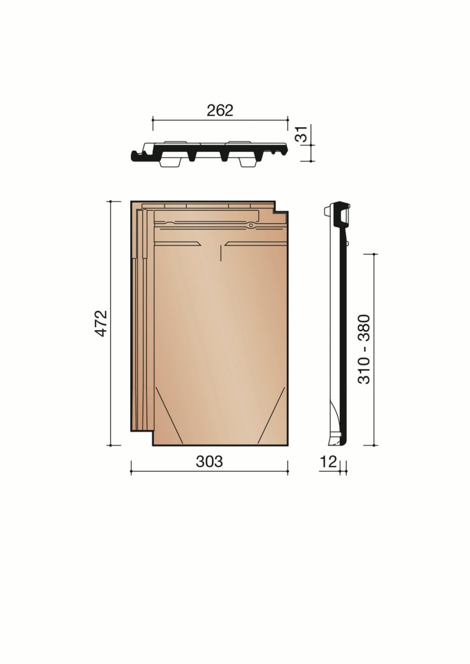 Accessoire terre cuite de tuile Actua. MACT8640. 