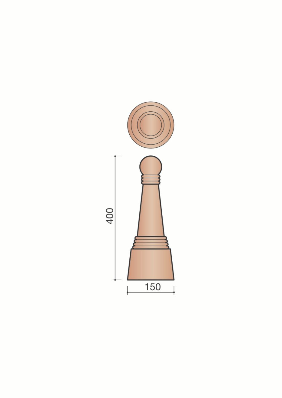 Accessoire terre cuite de tuile. A0005900. 