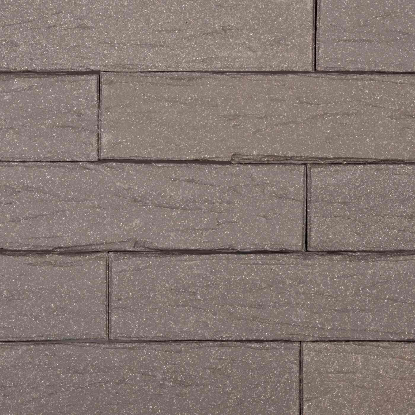 Briques de façade classiques collées texturées Poncées couleur gris foncé