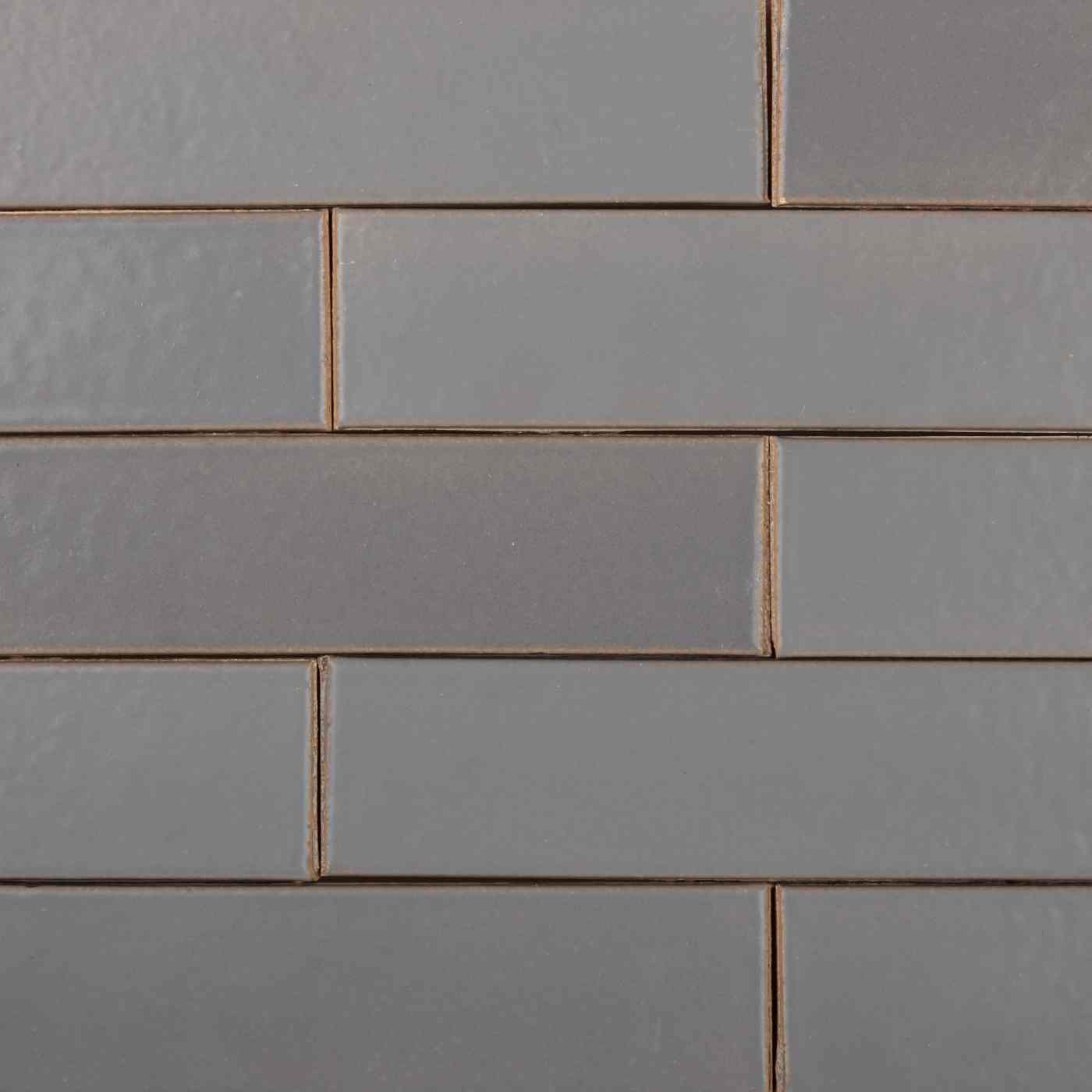 Plaquettes émaillées collées épiderme lisse gris mat