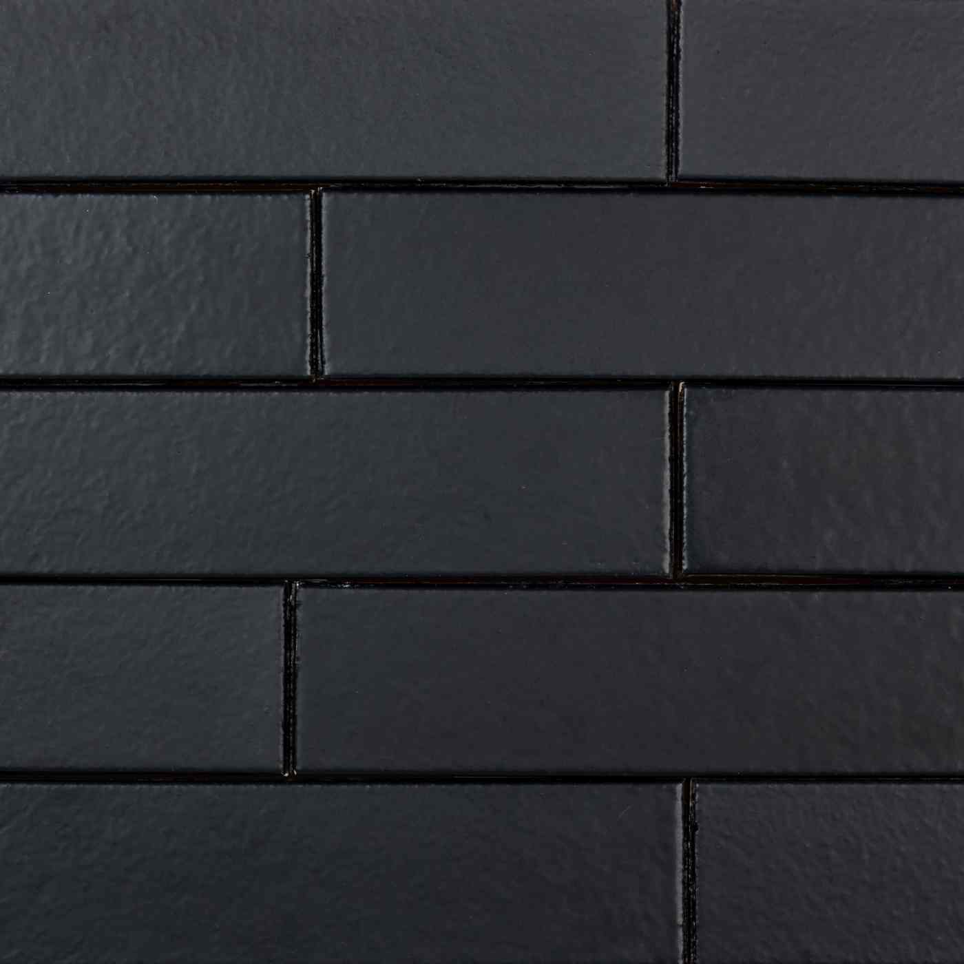 Plaquettes émaillées collées épiderme lisse noir mat