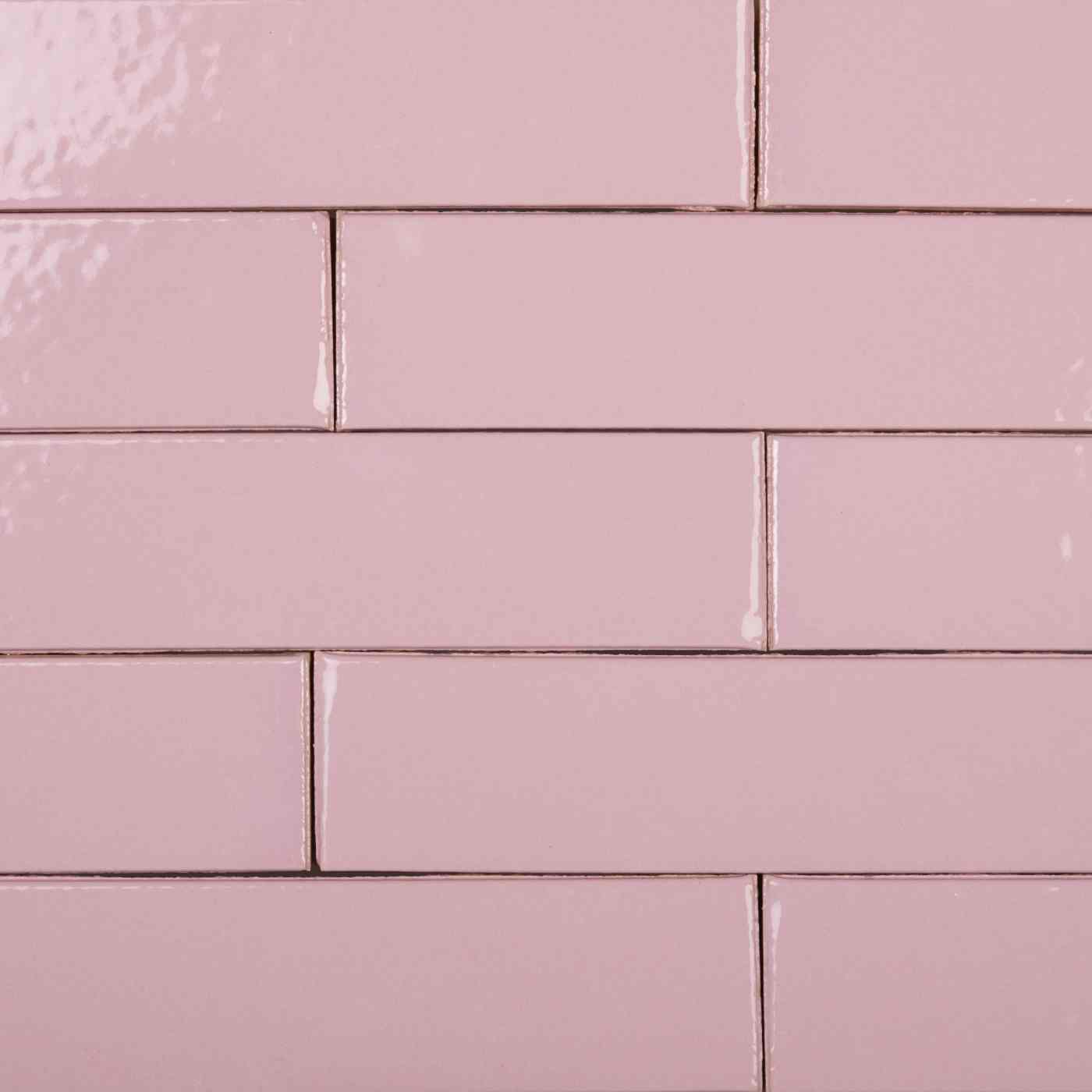 Plaquettes émaillées collées épiderme lisse rose calamine