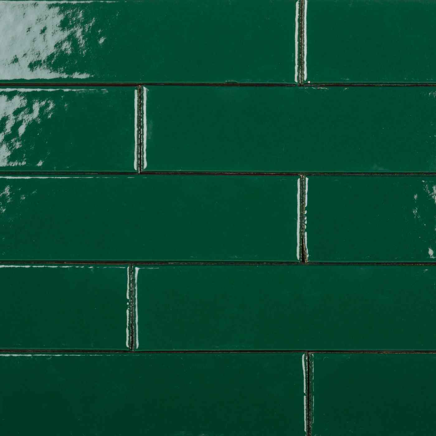 Plaquettes émaillées collées épiderme lisse vert